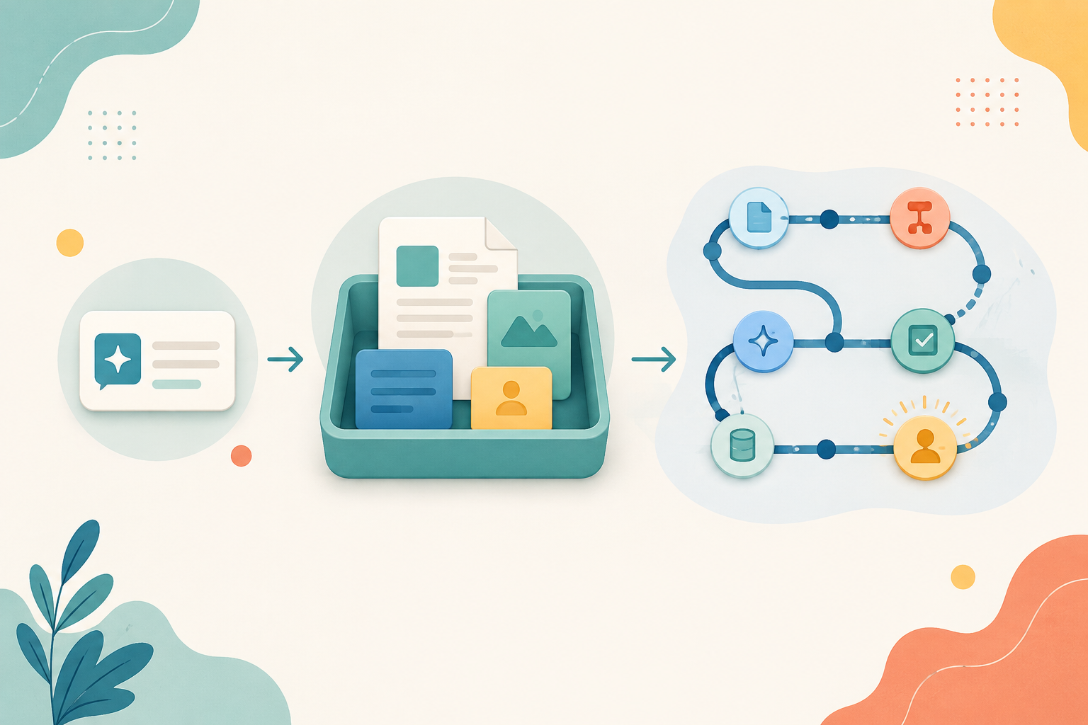 Un template de prompt, un projet avec ses sources et un workflow connecté montrent trois niveaux de réutilisation du travail avec l’IA.