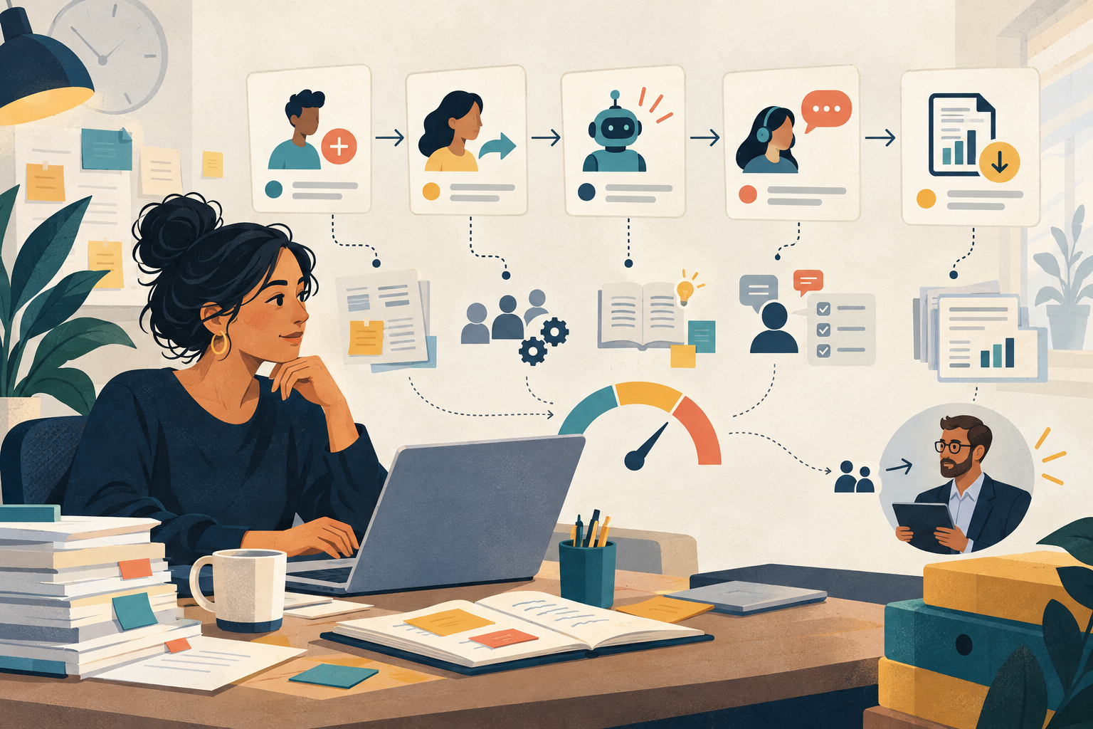 An L&D administrator tests five everyday operating events on an AI training platform.