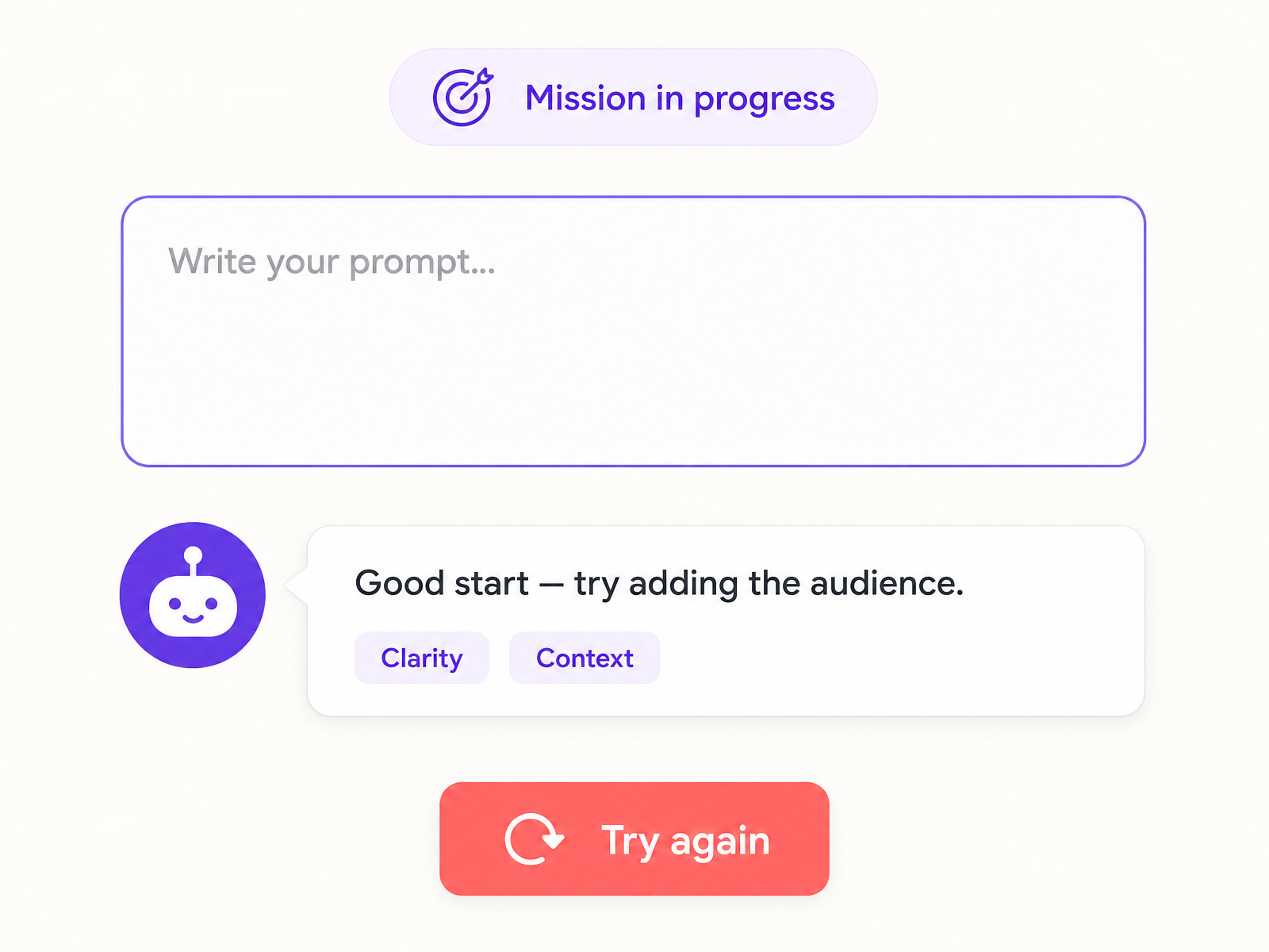 A Bokili mission in progress inside an AI tool, with instant feedback
